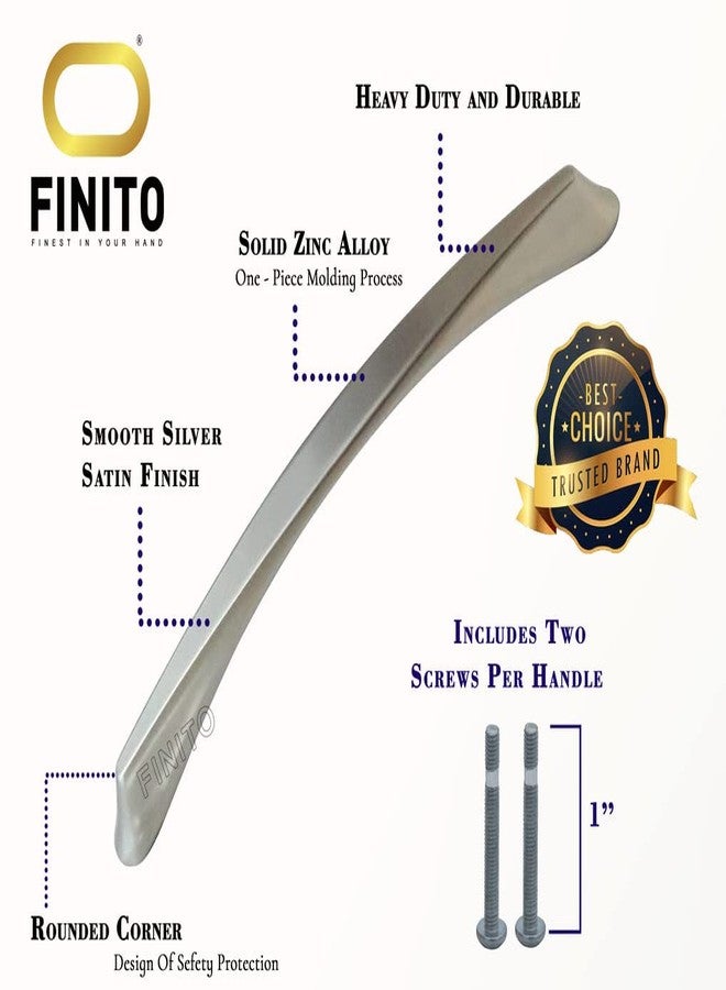 FINITO مجموعة FINITO من 10 قطع، مقابض فضية ساتان مقاس 12 بوصة للخزائن والأدراج والأبواب، مقابض لخزائن المطبخ - FH11012S10 - (اكتشف المجموعة) - Image 2